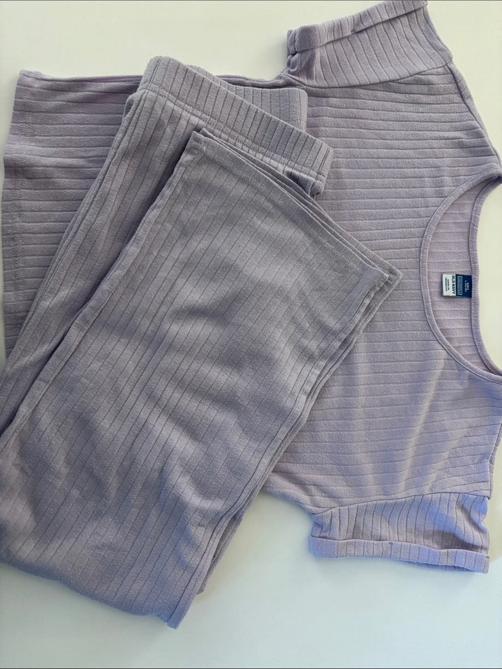 Old Navy Lilac Ribbed Kids Pajama Set